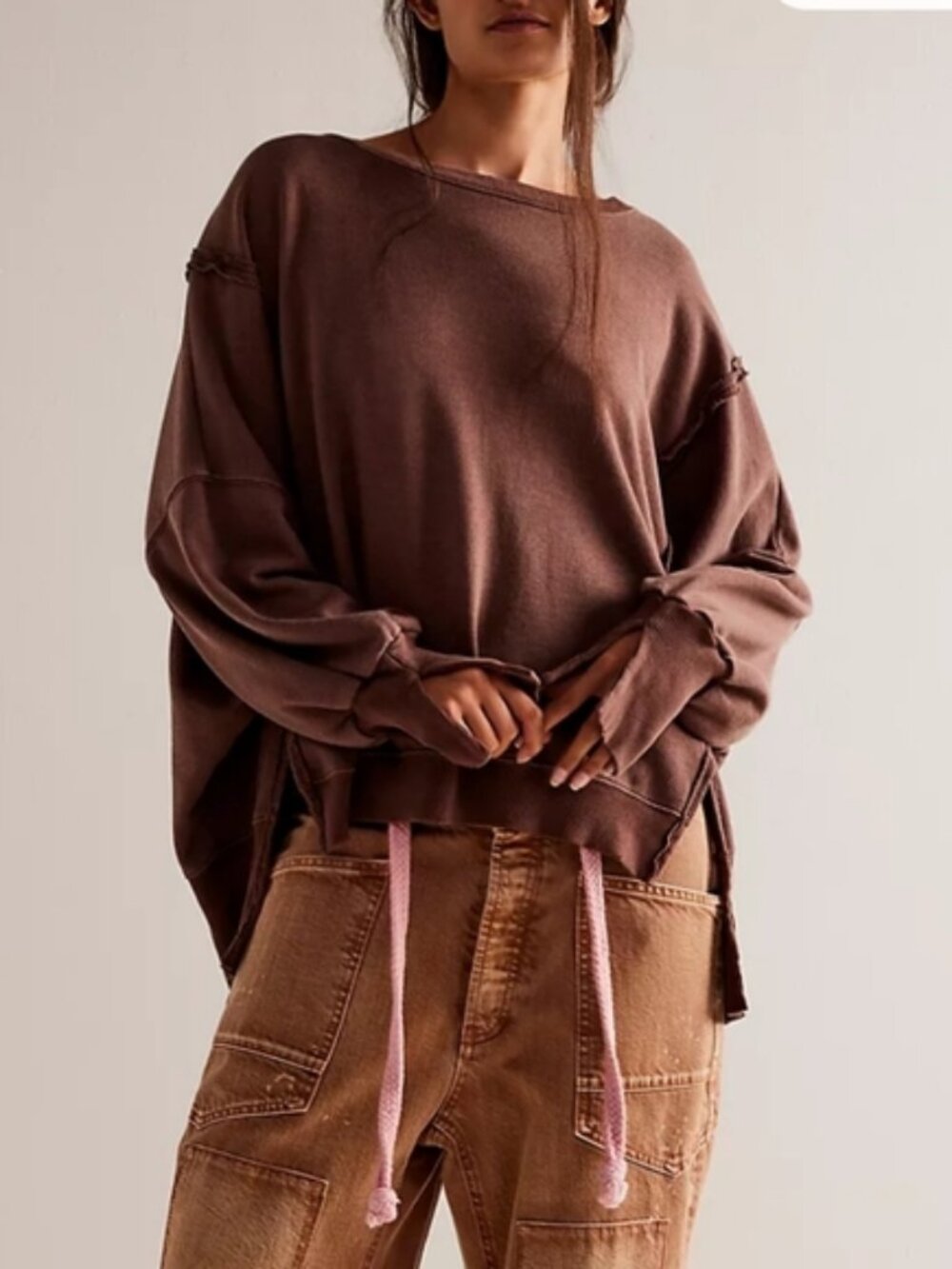 NWT Free People Camden Chocolate Brown size- LARGE